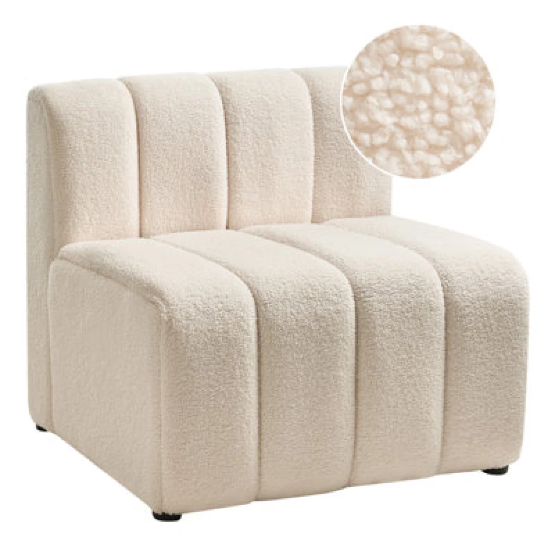 Image of Beliani Armchair Boucle Light Beige Kage
