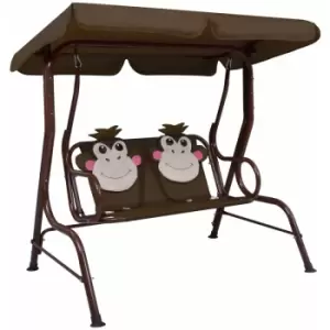 Image of Vidaxl - Kids Swing Bench Brown 115x75x110cm Fabric - Brown