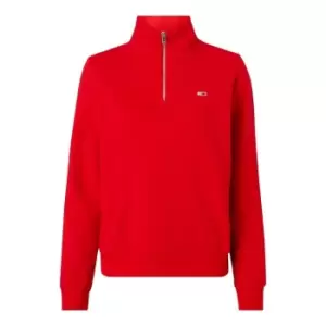 Image of Tommy Jeans Tjw Reg Zip Mock Neck - Red