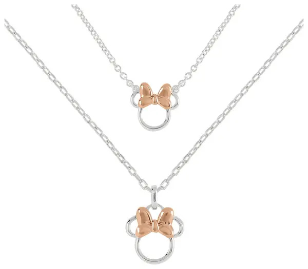 Image of Disney Minnie Mouse Two Tone Mother & Daughter Necklace Set