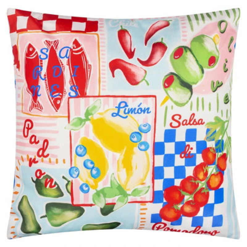 Image of Furn Mediterranean Picnic 45X45 Outdoor Polyester Cushion Multi Multi WXNPP Unisex