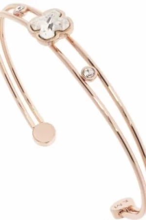 Image of Ladies Karen Millen Rose Gold Plated Art Glass Flower Bangle KMJ922-24-02