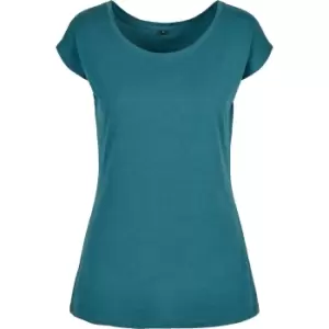 Image of Build Your Brand Womens/Ladies Wide Neck T-Shirt (XL) (Teal)