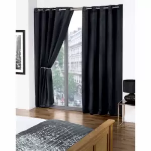 Image of Emma Barclay R.m. Eyelet Blackout Curtains Cali 46 X 72" Black