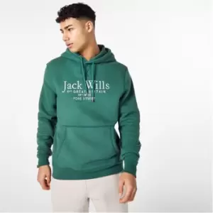 Image of Jack Wills Batsford Graphic Logo Hoodie - Green