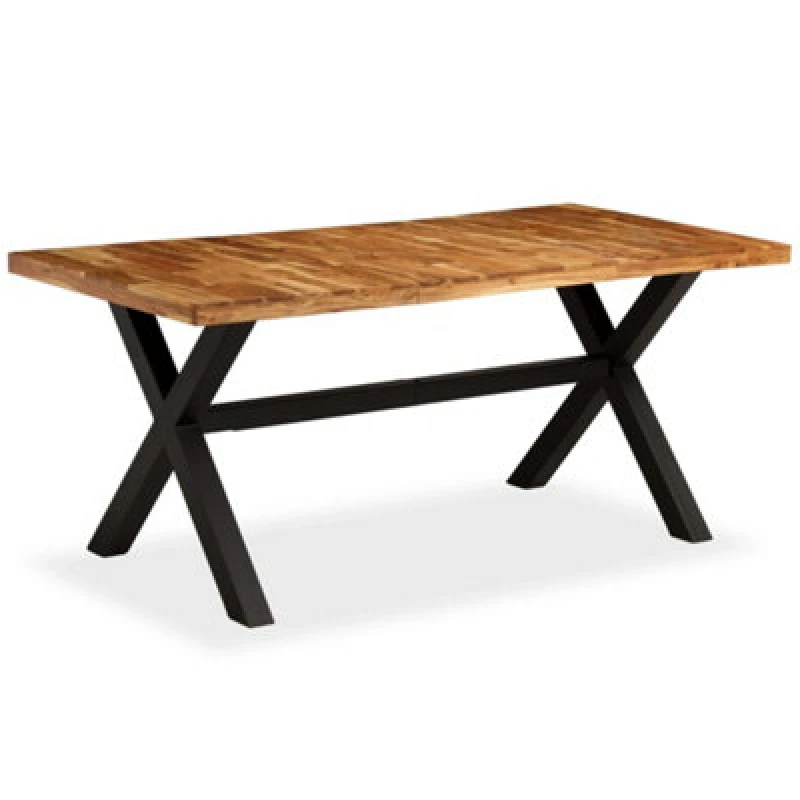 Image of vidaXL Solid Acacia and Mango Wood Dining Table 180x90x76cm Kitchen Furniture