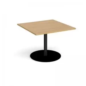 Image of Eternal square extension table 1000mm x 1000mm - Black base and oak