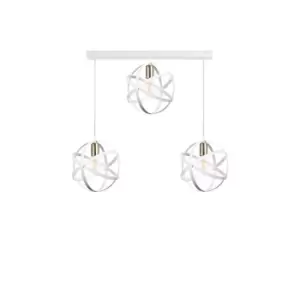 Image of Pola Bar Pendant Ceiling Light White, Gold, 65cm, 3x E27