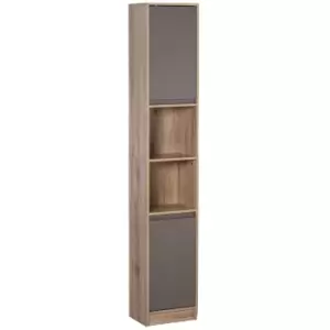 Image of HOMCOM 170cm Freestanding Storage Cabinet Slimline Unit With 2 Cupboards 2 Shelves