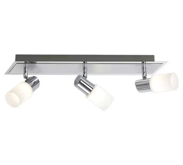 Image of Clapton Modern 3 Light Ceiling Spotlight Bar Chrome 3000K
