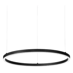 Image of Ideal Lux oracle Slim dali Dimmable Round 50cm Integrated LED Pendant Ceiling Light Black, 3000K