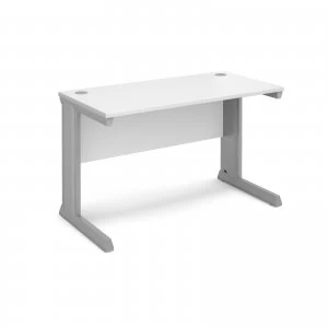 Image of Vivo Straight Desk 1200mm x 600mm - Silver Frame White Top