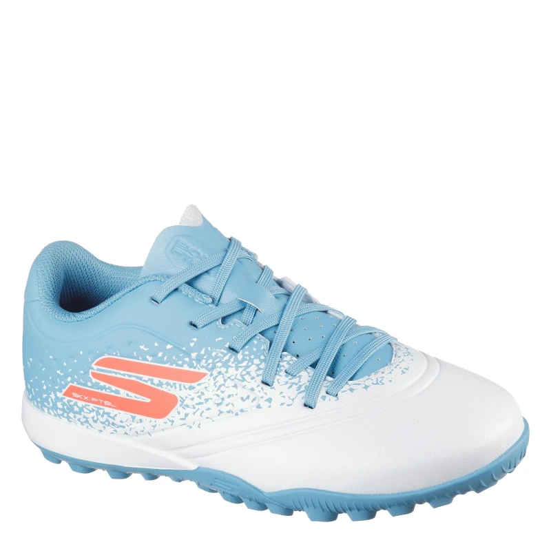 Image of Skechers Razor Junior Astro Turf Football Boots White/Blue male 3 (36)