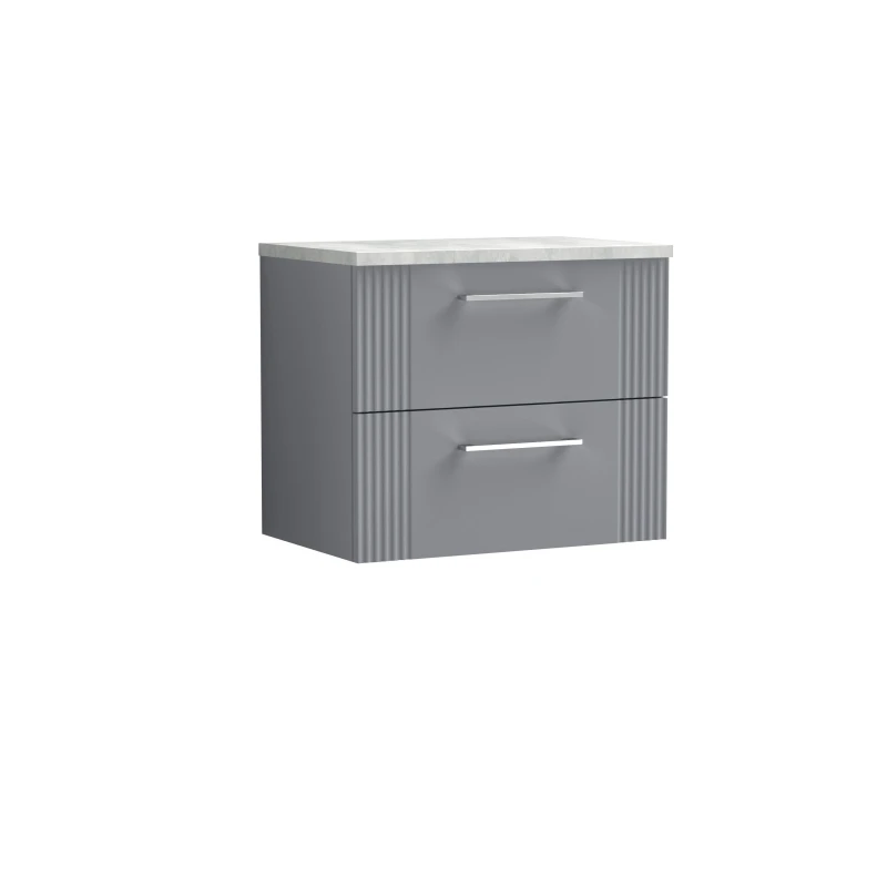 Image of Balterley 2 Drawer Wall Hung Vanity Grey Laminate Worktop Grey 600mm Grey