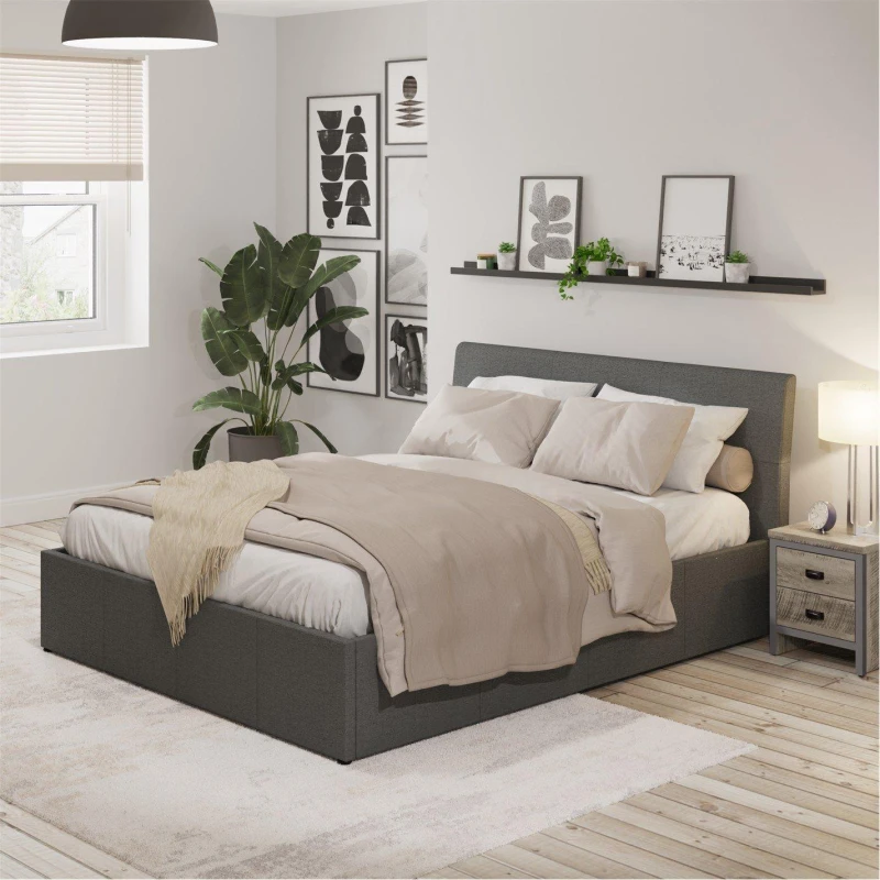 Image of GFW Ascot Double Ottoman & Pocket Sprung Mattress Grey unisex Double