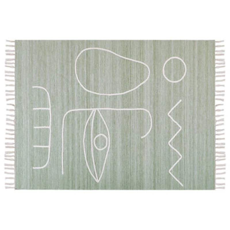 Image of Beliani Outdoor Rug Yavu Light Green 140 X 200 Cm