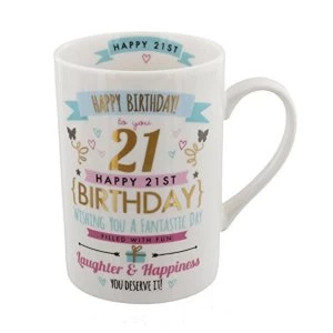 Image of Signography Pink & Gold 21st Birthday Mug