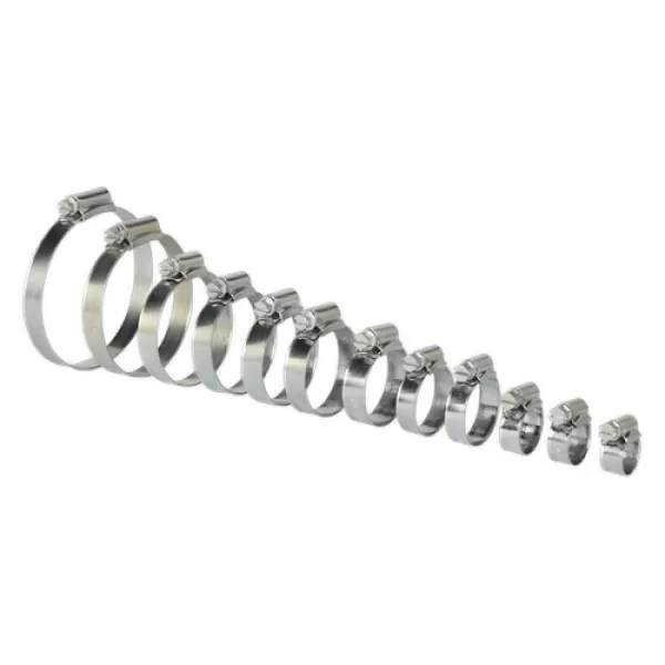 Image of Genuine SEALEY SHCS3 Hose Clip Assortment 85pc Ø8-57mm Zinc Plated