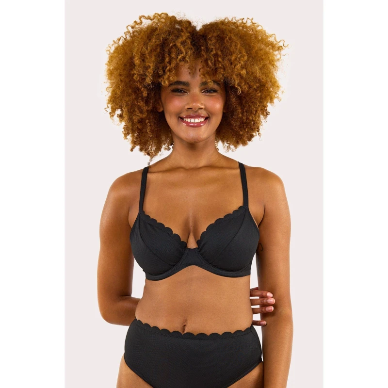 Image of Peek and Beau Fb Exclusive Mix/Match Scallop Wire Bikini Black female 32DD