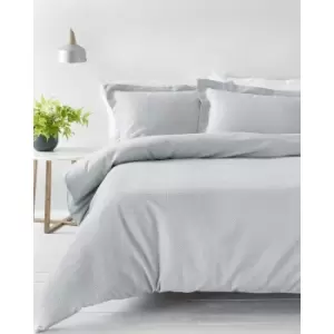 Image of Linen Yard Waffle Duvet Cover Set (Single) (Silver)