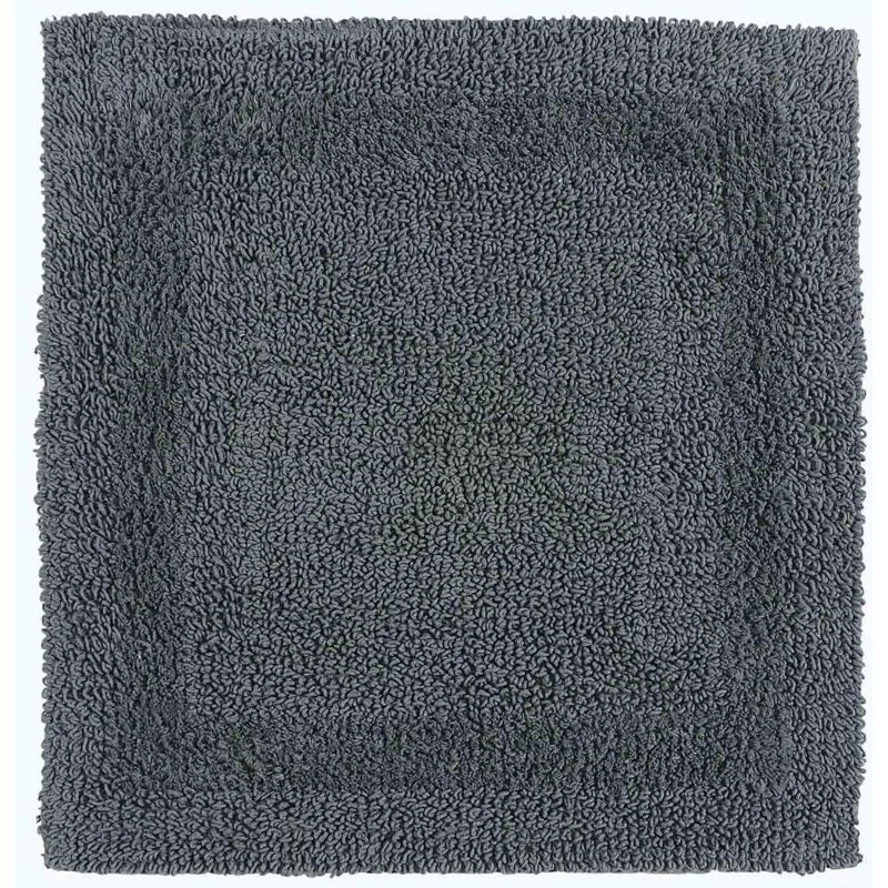 Image of Homescapes Luxury Reversible Cotton Shower Mat - Grey