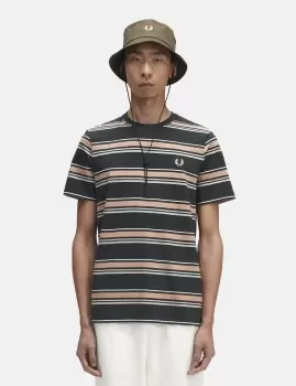 Image of Fred Perry Stripe T-Shirt - Night Green