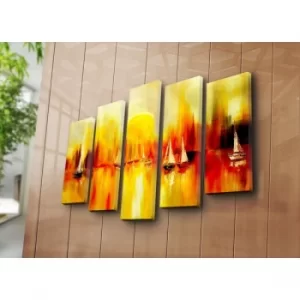 Image of 5PATK-97 Multicolor Decorative Canvas Painting (5 Pieces)