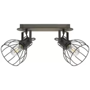 Image of Sambatello 2 Lamp Twin Spotlight Brown, Silver - Eglo