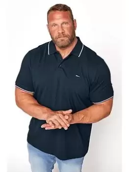 Image of BadRhino Essential Tipping Polo Shirt - Navy, Size 5-6Xl, Men