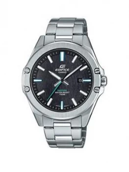 Image of Casio Casio Ediface Black And Green Detail Date Dial Stainless Steel Bracelet Mens Watch