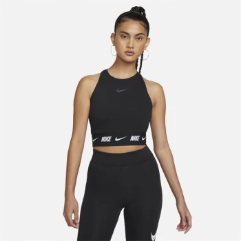 Image of Nike Tape Crop Tank Top - Black