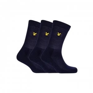 Image of Lyle and Scott Hamilton 3 Pack Sports Socks - Navy