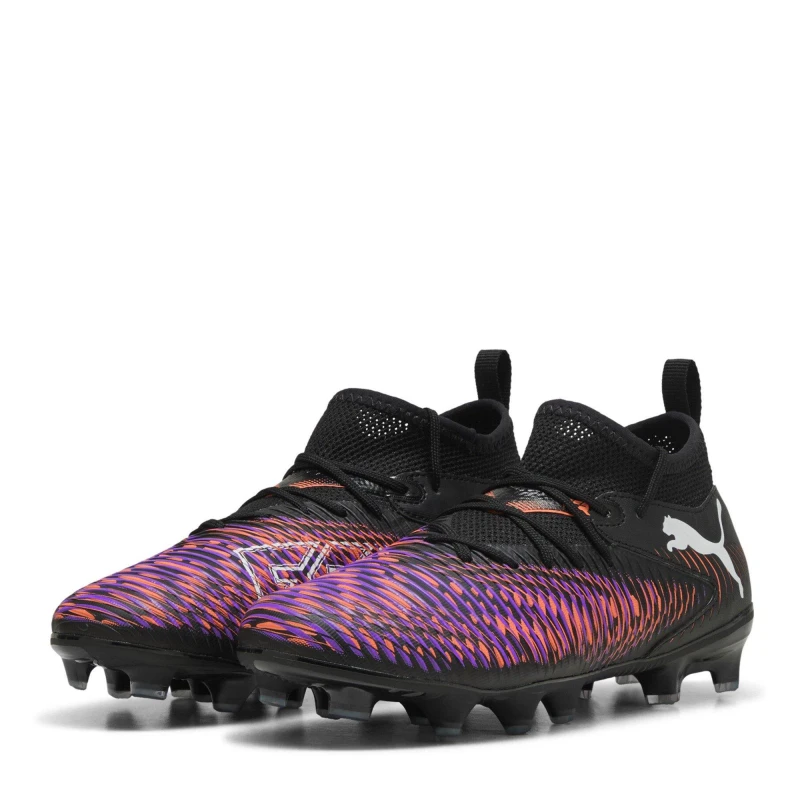 Image of Puma Future 8 Match Artificial Ground Football Boots Juniors Black/Purple male 3 (35.5)