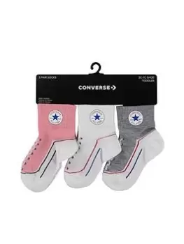 Image of Converse Younger Chuck Infant Toddler Quarter 3pk, Pink