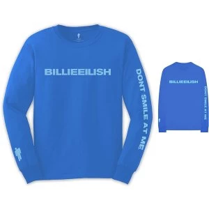 Image of Billie Eilish - Smile Unisex Medium T-Shirt - Blue