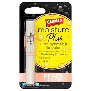 Image of Carmex Lip Balm Moisture Plus Peach Sheer Tint SPF 15 2g