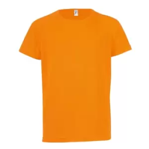 Image of SOLS Childrens/Kids Sporty Unisex Short Sleeve T-Shirt (6yrs) (Neon Orange)