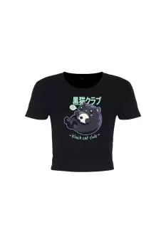 Image of Black Cat Club Crop Top