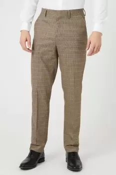 Image of Slim Fit Neutral Puppy Tooth Suit Trousers