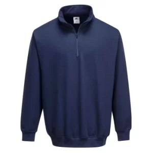 Image of Portwest Mens Sorrento Zip Neck Sweatshirt Navy M