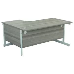 Image of Jemini Radial Right Hand Cantilever Desk 1600x1200x730mm Grey Oak KF801917