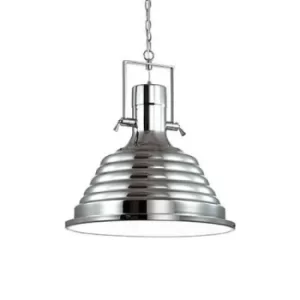 Image of Fisherman 1 Light Dome Ceiling Pendant Chrome, E27
