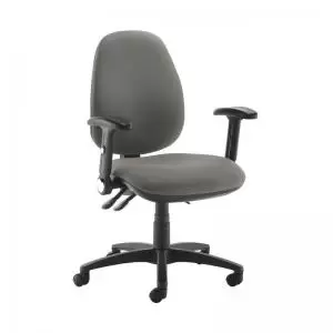 Image of Jota high back operator chair with folding arms - Slip Grey