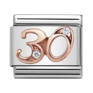 Image of Nomination CLASSIC Rose Gold Numbers 30 Charm 430315/30