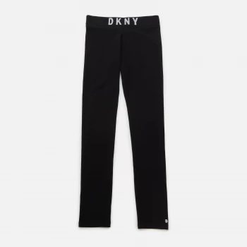 Image of DKNY Girls Logo Leggings - Black - 16 Years
