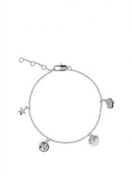 Image of Radley Sterling Silver And Rose Gold Tone Star Orb And Dog Charm Ladies Bracelet