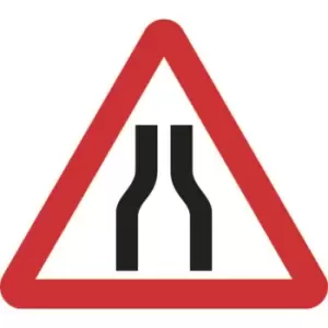 Image of 600MM Triangle Temporary Sign & Frame - Road Narrows Both Lanes