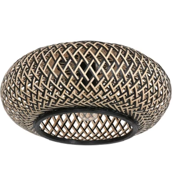 Image of Sienna Lighting - Sienna Maze Cylindrical Ceiling Light Brown With Black