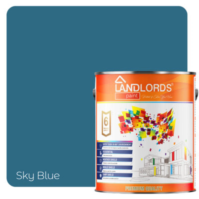 Image of Landlords Paint - Kitchen & Bathroom Paint - Mould Resistant, Washable & Durable - Sky Blue - 1L