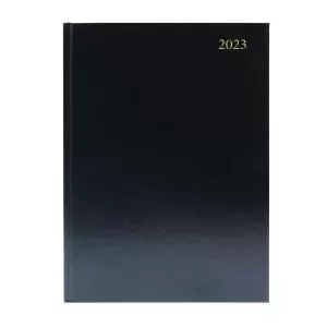 Image of Desk Diary Day Per Page A5 Black 2023 KFA51BK23 KFA51BK23
